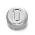 7mm silver-tone stainless steel round bead charm with embossed letter O for DIY jewelry - Number 0 / 1 Piece / Steel