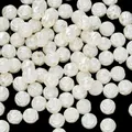 Creamy white ABS resin rose flower beads with 3D relief texture for DIY jewelry making - 8MM (100 Pieces/Pack) / Off White