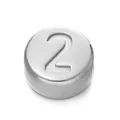 DIY 7mm stainless steel bead with engraved number 2 for custom jewelry making - Number 2 / 1 Piece / Steel