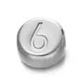 7mm vacuum plated stainless steel number 6 bead for DIY jewelry and bracelet crafting - Number 6 / 1 Piece / Steel