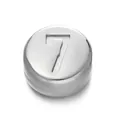 7mm silver stainless steel bead with engraved number seven for DIY jewelry crafts - Number 7 / 1 Piece / Steel