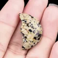 Hand-carved moon face figurine made of natural spotted stone for DIY crafts - Dalmatian Jasper