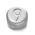 7mm stainless steel cylinder bead with engraved number 9 for DIY jewelry making - Number 9 / 1 Piece / Steel
