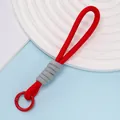 Cordino universale intrecciato per telefono rosso e grigio con gancio a molla tondo - Stile Cuciture Rosso Grigio (Stile 06)