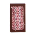 Premium gift box with 24 pink preserved roses in a tray with a clear display window - Mini Flower / Light Pink