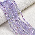 Faceted lavender crystal bicone beads with AB coating for DIY jewelry making - (4*4.5mm/Hole 1mm) 1 Strand (Approx. 80 Pcs) / Blue Purple