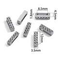 Perline a cursore rettangolari in lega gunmetal con strass per fai da te 12x3.5mm - Lettera I