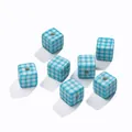 Perline cubiche in acrilico a scacchi blu e bianchi per braccialetti gioielli fai-da-te - 5 Pezzi/Confezione (14x14.5mm/Diametro del foro 3.9mm) / Blu lago