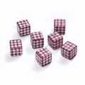 Perline a cubetto in acrilico vichy viola per gioielli fai da te set da sette - 5 Pezzi/Confezione (14x14.5mm/Diametro del foro 3.9mm) / Borgogna