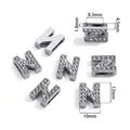 Lettere N e Z in lega d'argento con strass per cinturini DIY e creazione di gioielli - Lettera N