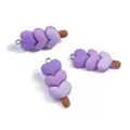 Tre ciondoli a cuore in resina sfumata viola per portachiavi e gioielli fai-da-te - Cuore Viola