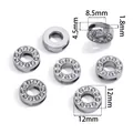 Perlina distanziatrice con strass argento 12mm per gioielli fai-da-te e portachiavi - Lettera O