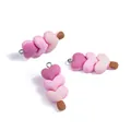 Ciondolo a cuore in resina rosa con anello argento per gioielli portachiavi DIY - Cuore Viola Rosa
