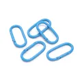 Hemelblauwe ovale karabijnhaken van zinklegering voor DIY sleutelhangers - 1 Stuk (50x24mm) / Blauw