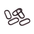 Fünf dunkelbraune ovale Karabinerringe aus Legierung für DIY-Schlüsselanhänger - 1 Stück (50x24mm) / Dunkelbraun