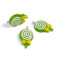 Set da 3 pezzi di ciondoli lecca-lecca in resina verde con fiocchi gialli per portachiavi - Lecca Lecca Verde