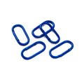 Set aus fünf blauen ovalen Aluminium-Karabinern mit Federverschluss für DIY-Schlüsselanhänger - 1 Stück (50x24mm) / Dunkelblau