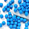 Blue 10mm glossy square acrylic beads with threading holes for DIY jewelry making - 10 Pieces/Pack (10x10mm/Hole 2mm) / Blue