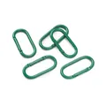 5er-Pack grüne ovale Legierung Karabinerhaken für Schlüsselanhänger und DIY Zubehör - 1 Stück (50x24mm) / Dunkelgrün