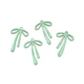 Lot de quatre pendentifs nœuds vert menthe avec anneaux pour la création de bijoux DIY - Vert
