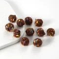 Multicolor mixed brown wool felt balls for DIY handmade earrings and jewelry accessories - 15x18mm (Hole 5mm) / Brown Spotted