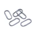 5er-Set mattgraue ovale Karabinerhaken für DIY-Schlüsselanhänger und Bastelzubehör - 1 Stück (50x24mm) / Grau