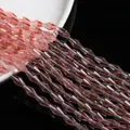 Faceted rhombic glass beads in pinkish purple for DIY jewelry making and crafts - Large / Transparent Bean Pink