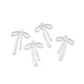 Lot de quatre breloques nœuds blancs brillants en alliage pour bijoux artisanaux - Blanc