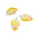 Ciondoli lecca-lecca gialli in resina con fiocco rosa per creazione gioielli DIY - Lecca-lecca Giallo