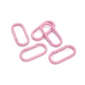 Set mit fünf hellrosa ovalen Karabinerhaken für DIY-Schlüsselanhänger und Taschen - 1 Stück (50x24mm) / Hellrosa