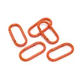 Set aus fünf hellorangen ovalen Karabinerhaken für DIY-Schlüsselanhänger und Zubehör - 1 Stück (50x24mm) / Orange