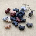Puppy shaped frosted acrylic beads in various Morandi colors for DIY phone chains - 20 Pieces/Pack (20x17x8mm)