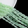 Mint green faceted spindle glass beads for DIY jewelry making and necklace crafts - Large / Jelly Green