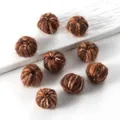 Brown and white marble texture wool felt balls for DIY handmade earrings or jewelry - 15x18mm (Hole 5mm) / Orange Brown