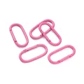 Set mit 5 rosa matten ovalen Federkarabinern aus Legierung für DIY-Schlüsselanhänger - 1 Stück (50x24mm) / Rosa