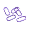 Fünf lila ovale Zinklegierung Karabiner mit glänzendem Finish für DIY Schlüsselanhänger - 1 Stück (50x24mm) / Lila