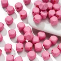 10mm glossy pink acrylic cube beads with hole for handmade DIY jewelry crafts - 10 Pieces/Pack (10x10mm/Hole 2mm) / Pink