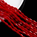 Faceted red spindle crystal glass beads for DIY jewelry making and necklace crafting - Large / Solid Red