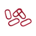 Set mit 5 roten ovalen Karabinerhaken aus Zinklegierung für DIY Schlüsselanhänger - 1 Stück (50x24mm) / Rot