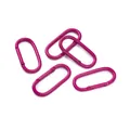 Fünf rosa-pinke ovale Karabinerhaken aus Metall für Schlüsselanhänger und DIY - 1 Stück (50x24mm) / Fuchsia