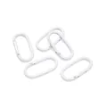 Set mit fünf weißen ovalen Karabinerhaken aus Zinklegierung für DIY-Schlüsselanhänger - 1 Stück (50x24mm) / Weiß