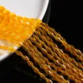 Faceted rhombic glass beads in bright orange yellow for DIY jewelry making - Large / Transparent Orange