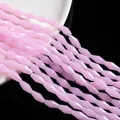 Faceted translucent pink spindle-shaped glass beads for DIY jewelry making - Large / Jade Material Pink