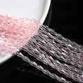 Faceted rhombic crystal glass beads in translucent pink and clear for DIY jewelry making - Large / Transparent Pink