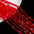 Faceted ruby red bicone glass beads for DIY necklaces and handmade jewelry crafts - Large / Transparent Red