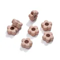 DIY flower acrylic beads in creamy pink and brown tones for handmade necklaces - (16*16.5mm/Hole 4mm) 5 Pieces / Khaki