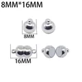 Detailansicht silberner Magnetverschlüsse für Schmuck, 8mm Durchmesser und 16mm Länge - Spherical Style (16mm) / 8mm (10 Stück/Packung) / Silber
