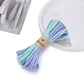 Handmade 4mm cotton cord in mint green and light purple for DIY bracelet weaving projects - Blue Purple Mint Green Gradient