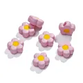Pink and yellow acrylic flower beads for handmade DIY jewelry bracelets and necklaces - (16*16.5mm/Hole 4mm) 5 Pieces / Pink