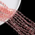 Pink faceted rhombus crystal glass beads for DIY bracelet and necklace making - Medium / Transparent Bean Pink